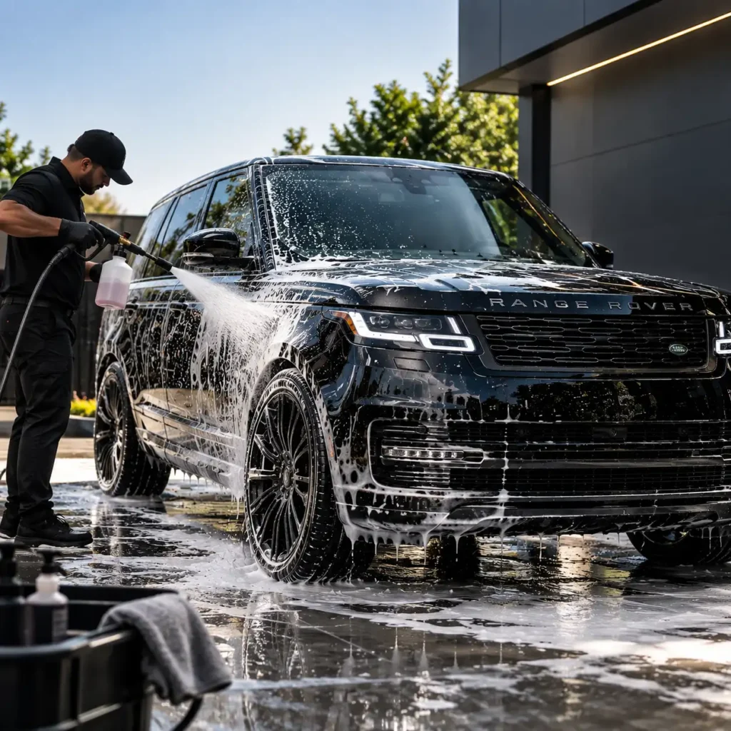 Full Exterior Detailing Range Rover Foam Wash