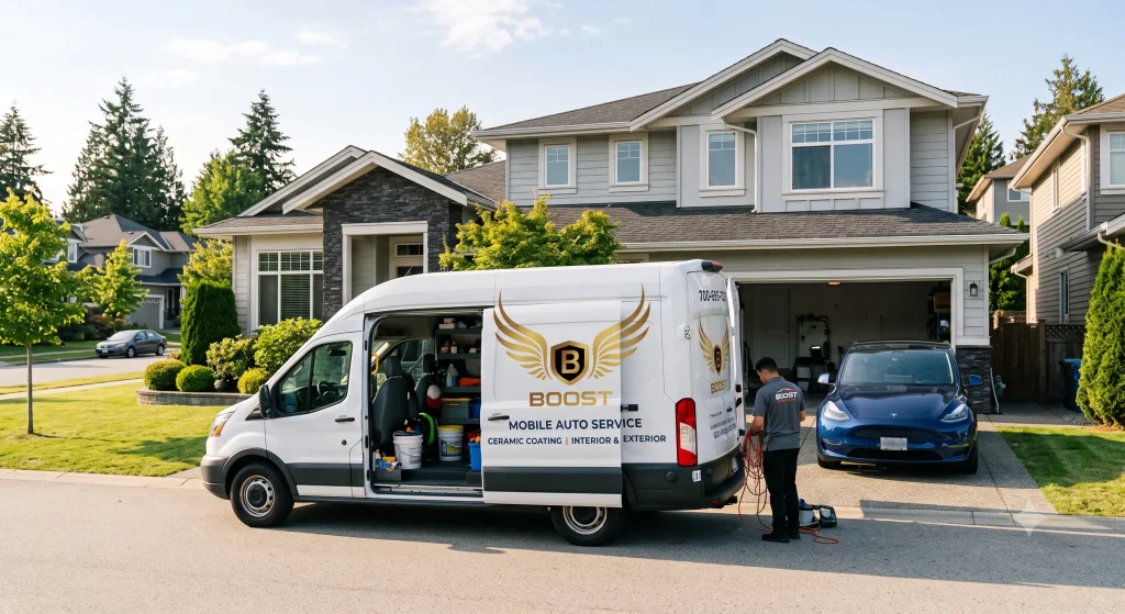 Mobile car detailing van in Vancouver